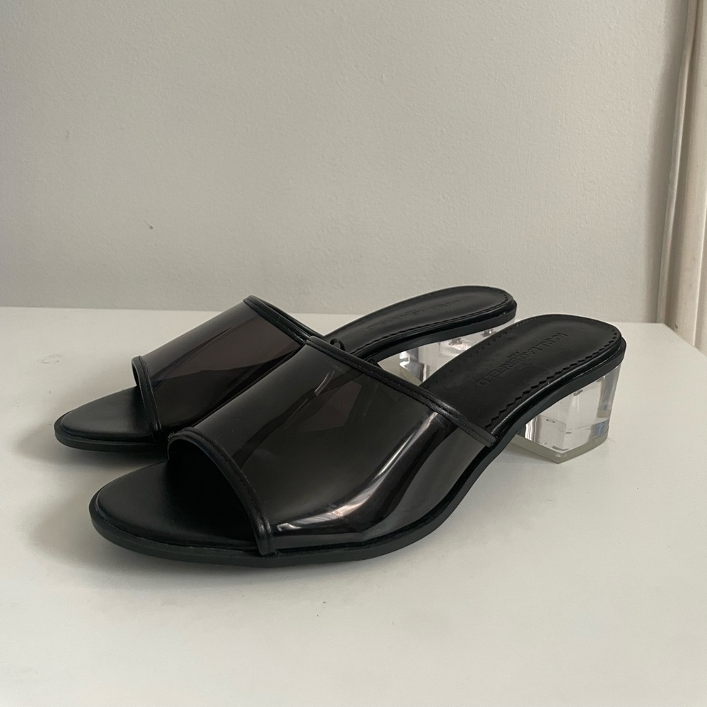 NEW Karl Lagerfeld Clear Low Chunky Heels